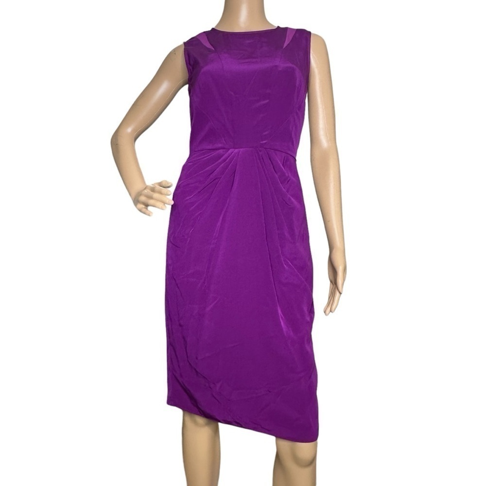Magaschoni silk purple sheath dress, NWT, size 0
